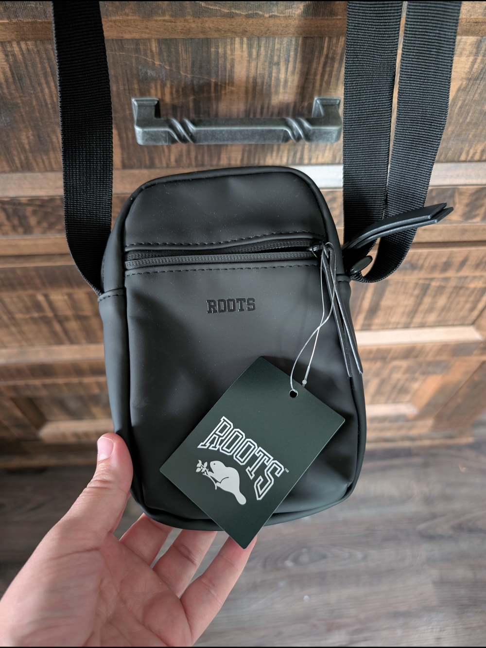 Roots Black Crossbody Belt Bag